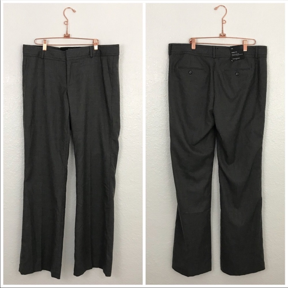 Grey career slacks.